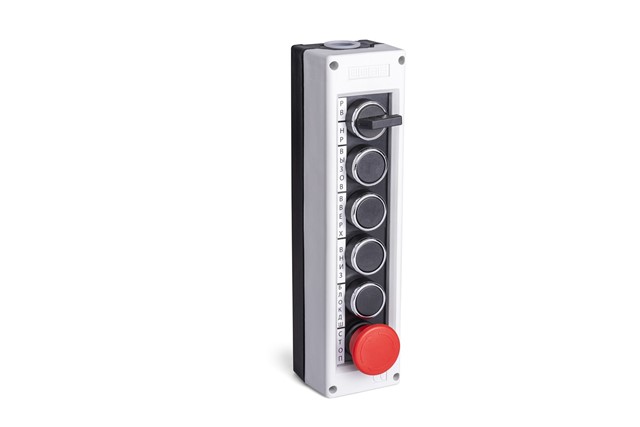 PK Series Plastic 6 Holes BDDE + 4*BDDH + BDS20 + 7*B1 (NO) + 4*B2 (NC) Grey-Black Control Box